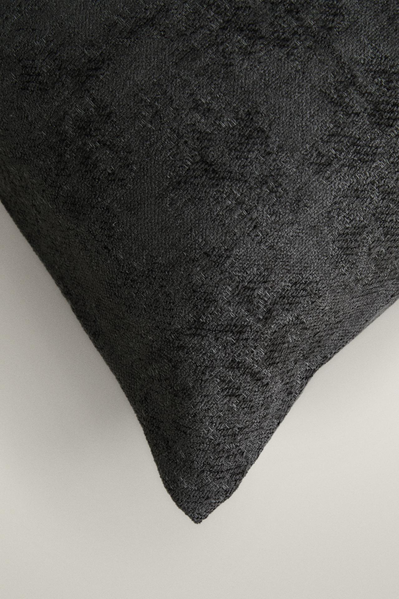 CHENILLE THROW PILLOW COVER — Blue / Gray