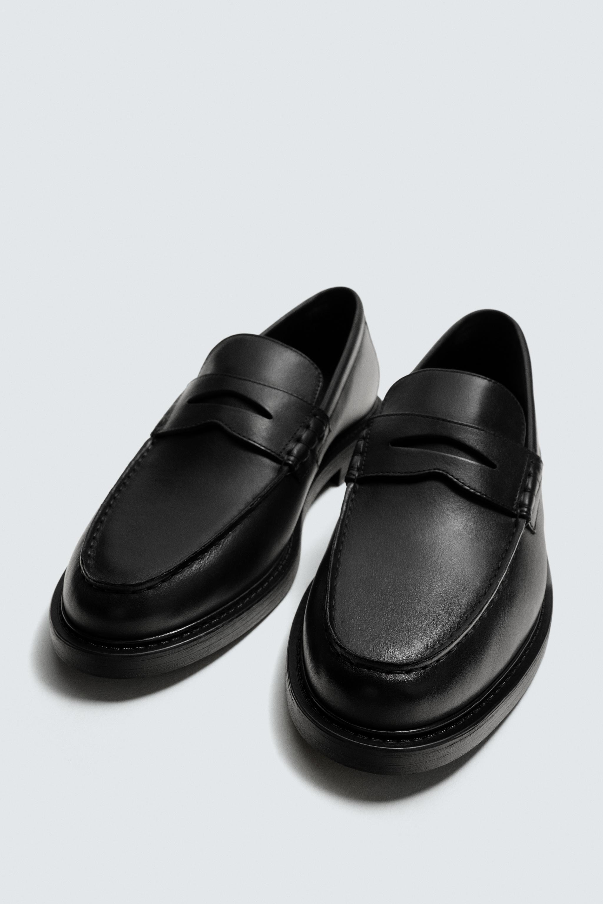 レザーペニーストラップローファー - ブラウン | ZARA Japan / 日本