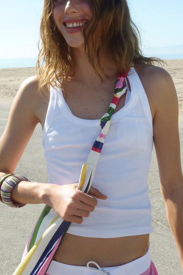 STRIPED CANVAS BAG - Multicoloured by Zara - Image 1
