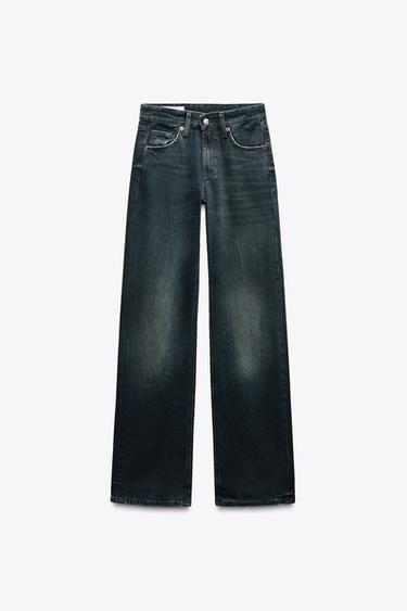 TRF WIDE-LEG MID-WAIST JEANS - Midnight blue by Zara