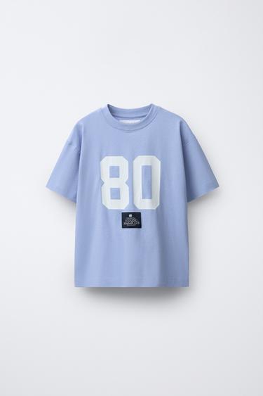 ФУТБОЛКА ДЛЯ БІГУ З НОМЕРОМ ТА ЕТИКЕТКОЮ - Світло-синій Zara