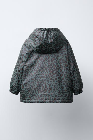 RUBBERISED ANIMAL PRINT WATER-RESISTANT RAINCOAT - Petrol blue by Zara - Image 3