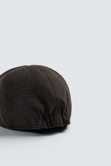 HOUNDSTOOTH BERET - Brown by Zara - Image 6