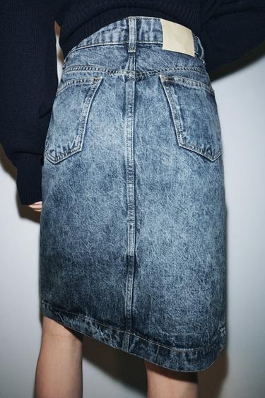 ZW COLLECTION DENIM MIDI SKIRT - Light blue by Zara - Image 2