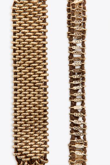PACK BRACELET TISSU MÉTAL - Doré de Zara - Image 4