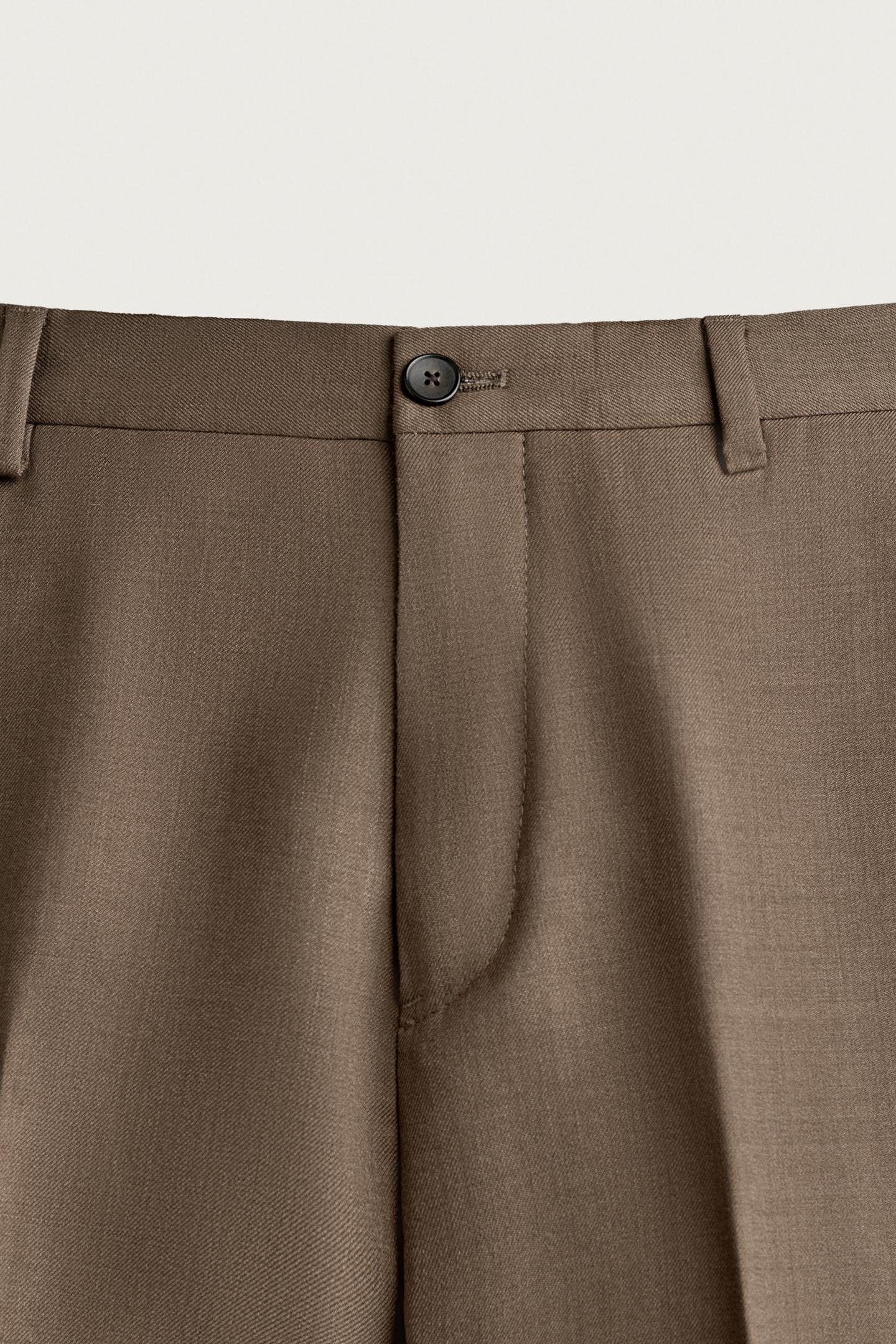 Мужские брюки Zara Regular Fit Suit, цвет: Серо-коричневый коричневый — фото 7