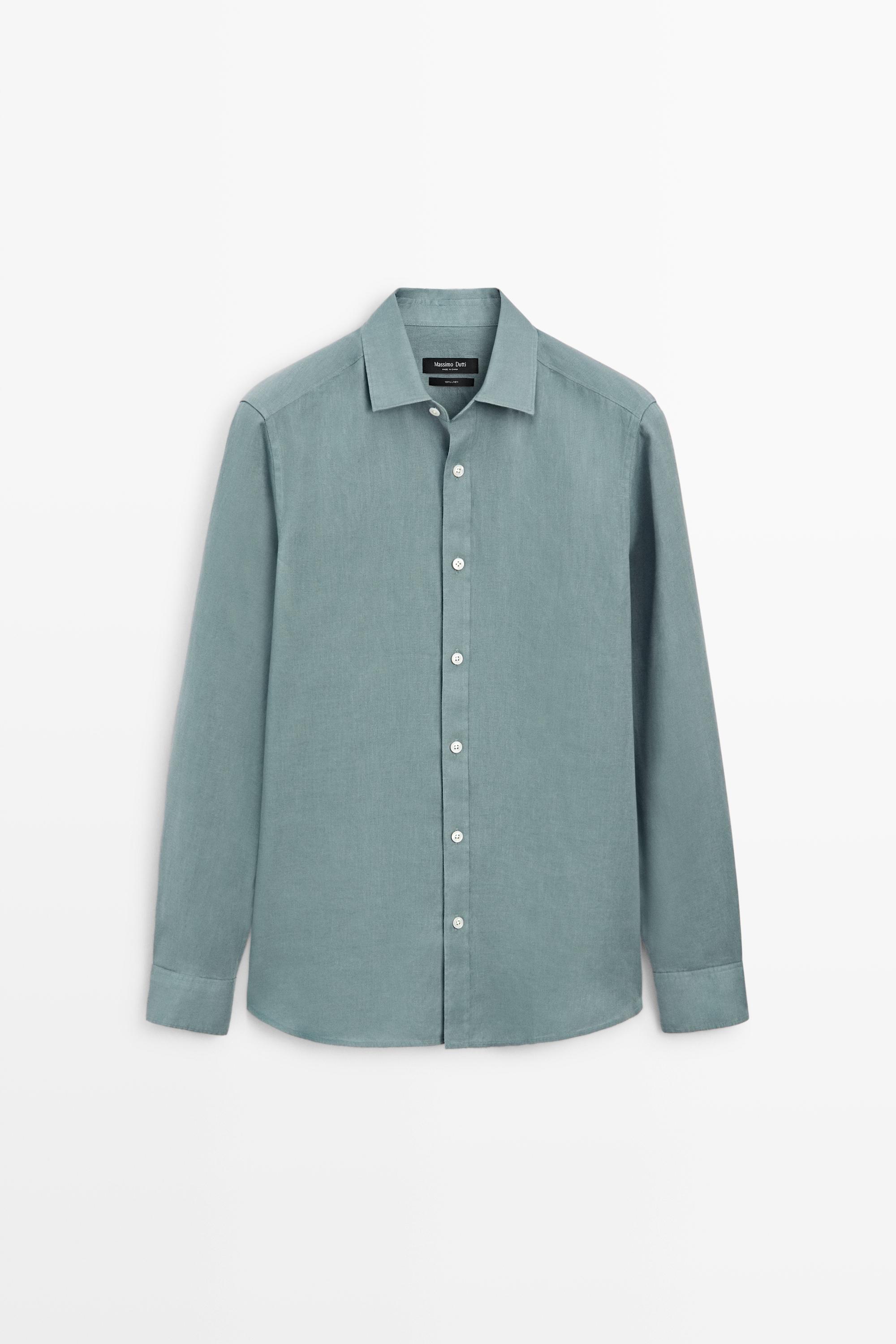 100% linen slim fit shirt