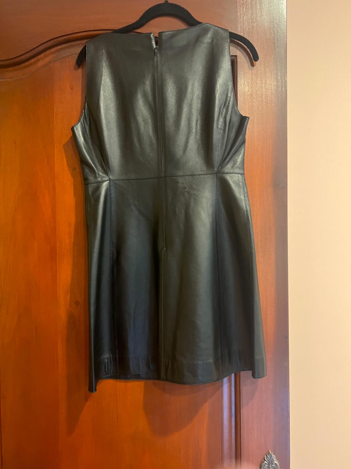 100% LEATHER SHORT DRESS ZW COLLECTION - Image 4