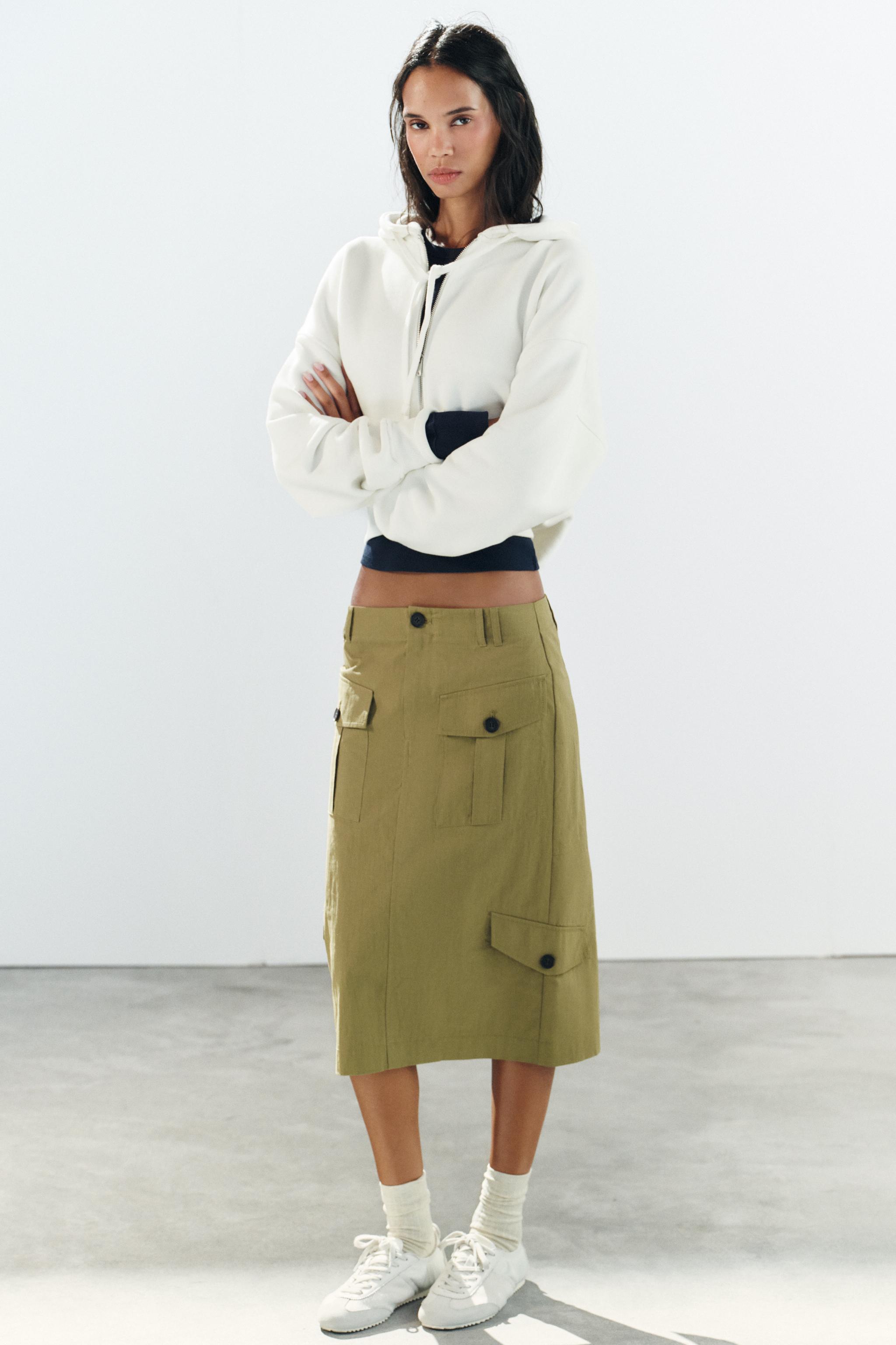 Zara Cepli Midi Etek