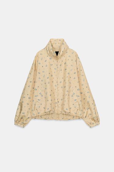 플라워 프린트 재킷 - Zara 파스텔 옐로우