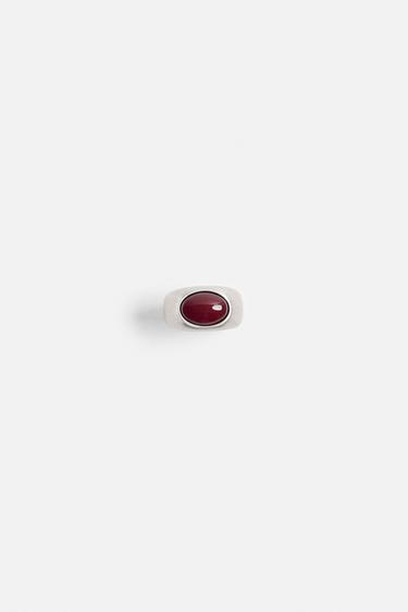 STONE SIGNET RING - Silver by Zara - Image 0