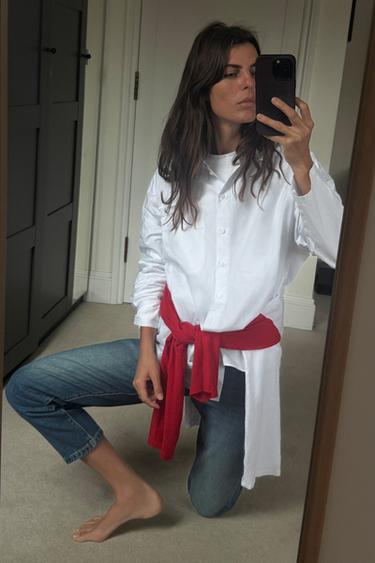 POPLIN SHIRT WITH POCKET - White by Zara