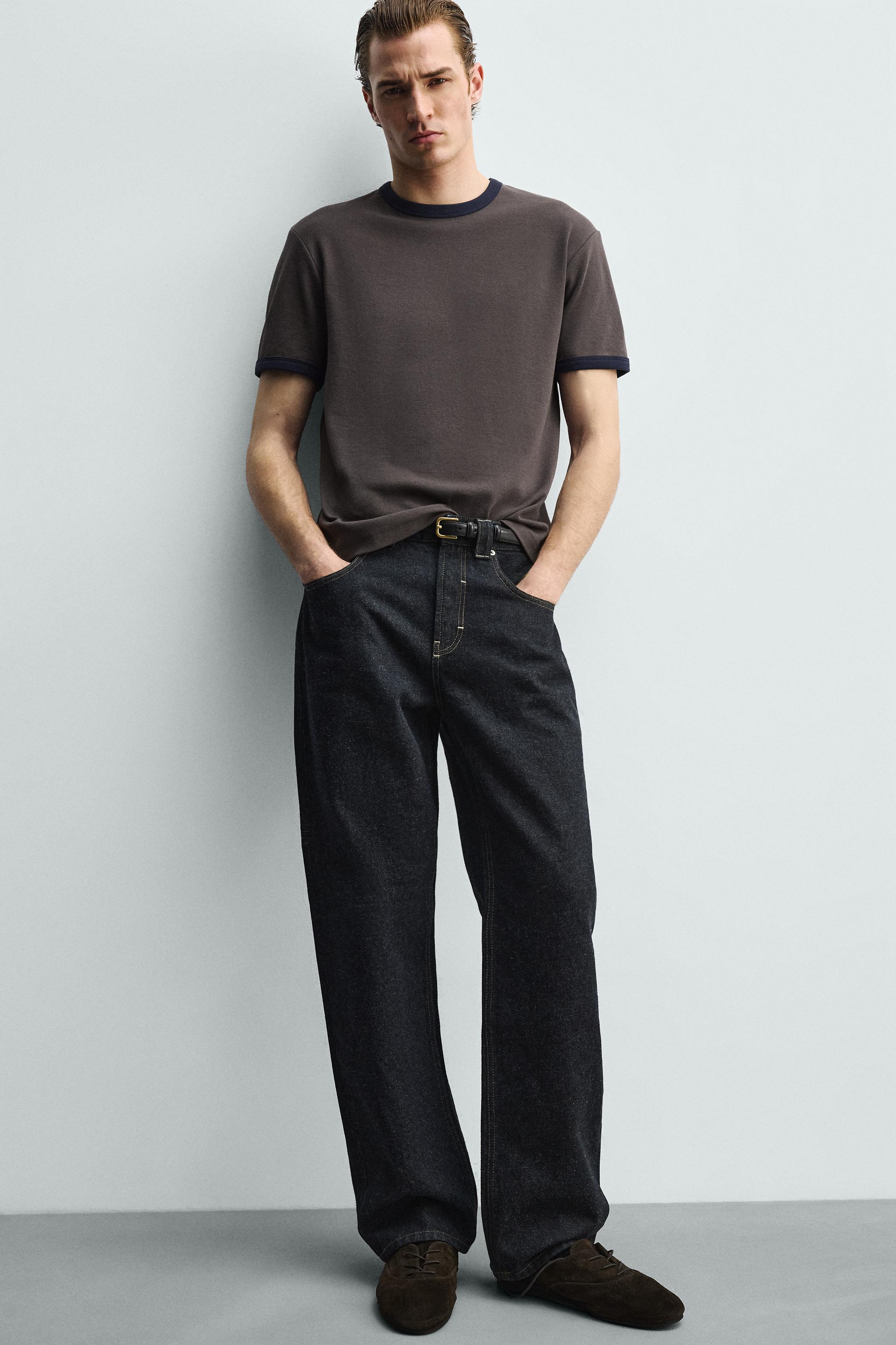 BASIC CONTRAST RIB T-SHIRT