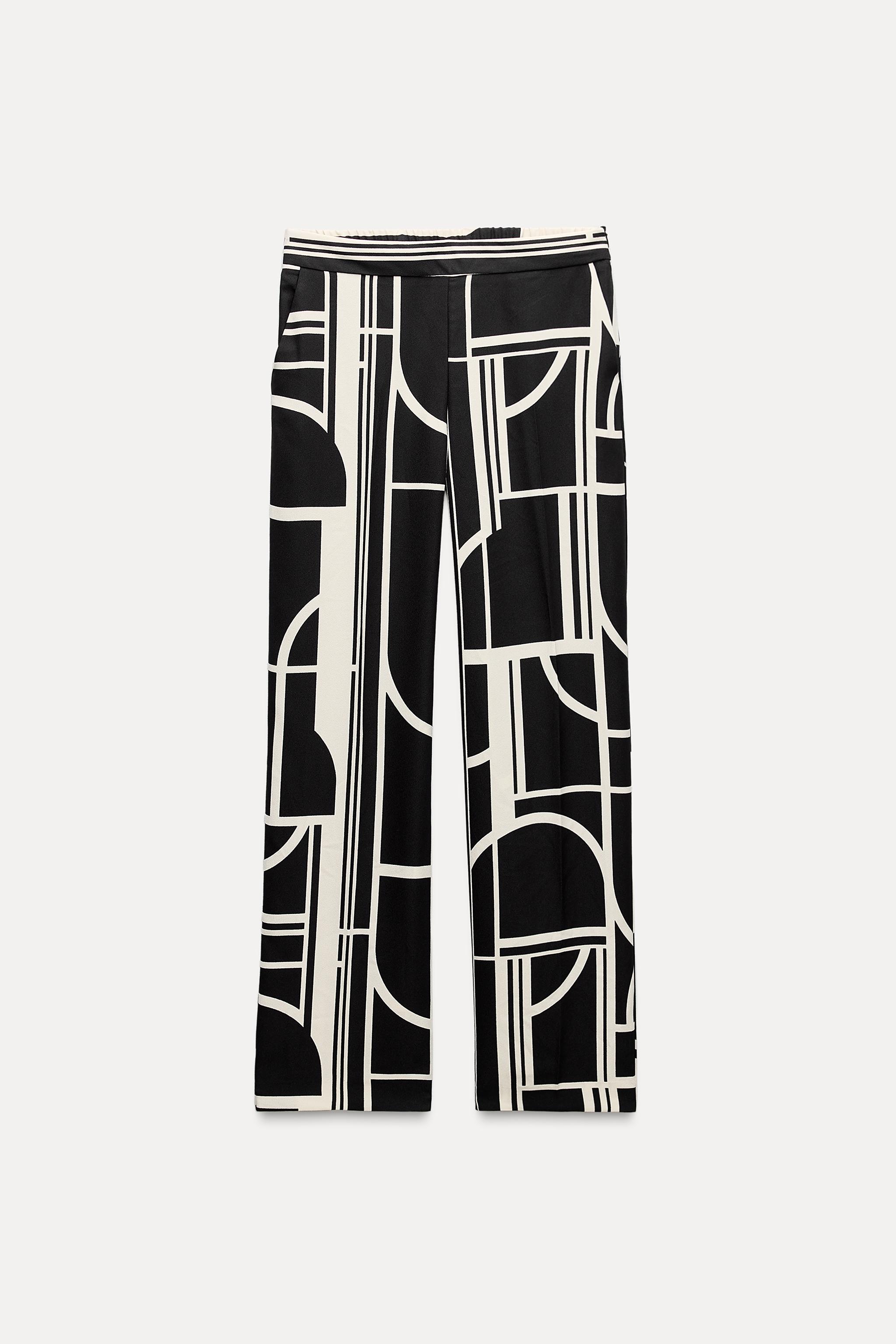 Pantalon estampado geometrico zara sale