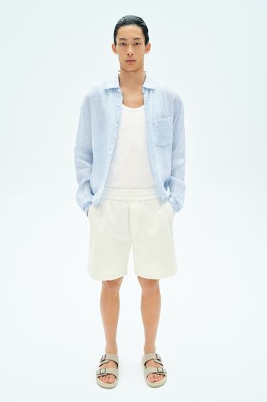 Zara RELAXED FIT 休閒版短褲 - 米色