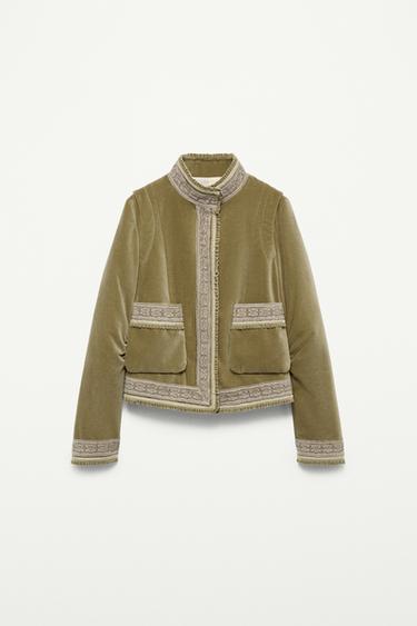 VELVET JACKET - THE ITEM ZARA WOMAN - Light khaki by Zara