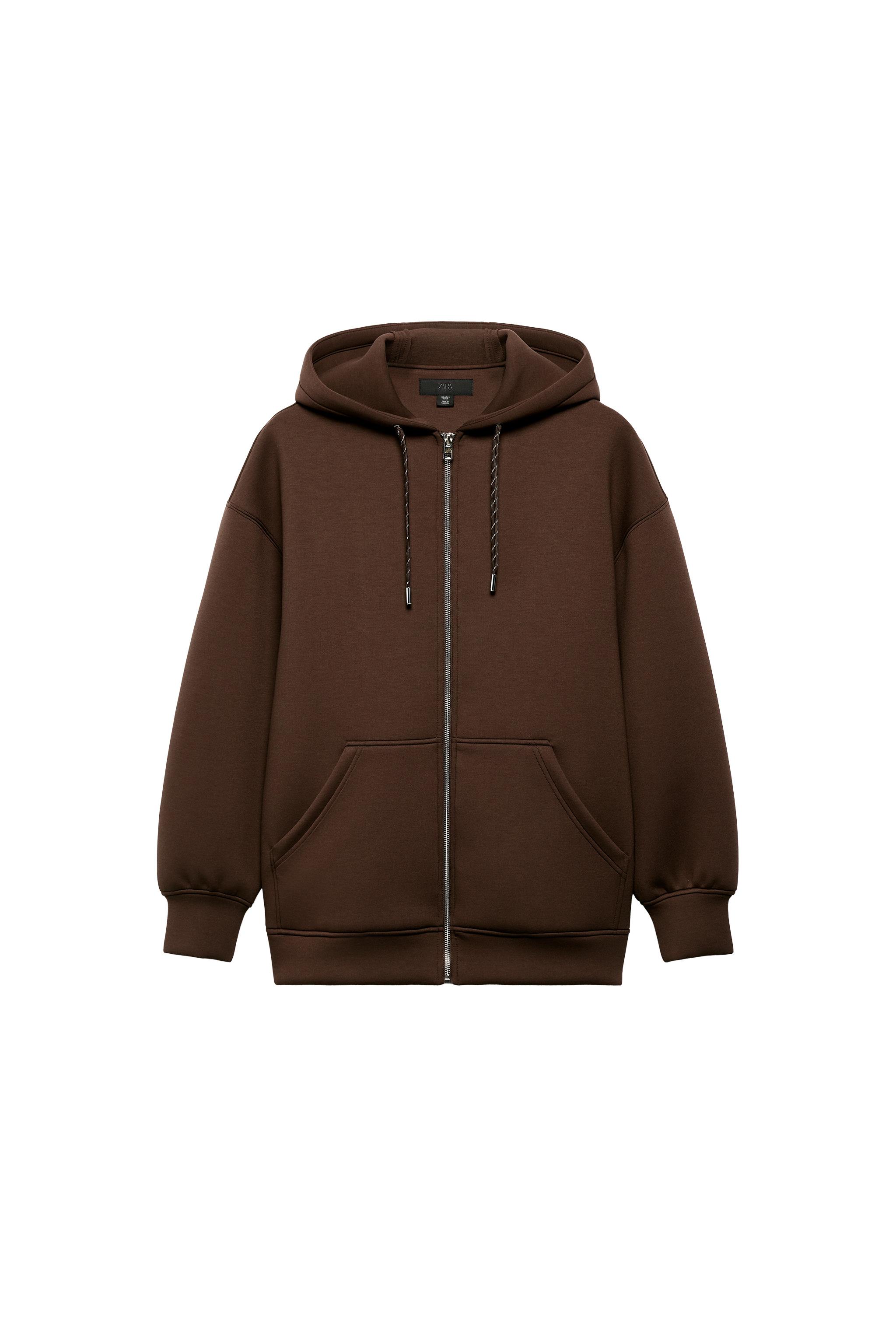 ドローストリング フード スウェットシャツ - ブラウン | ZARA Japan