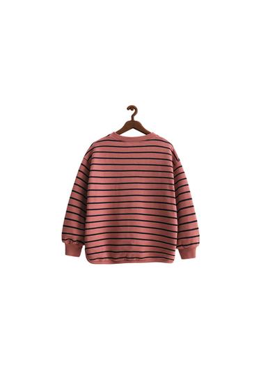 ZARA TIMELESS - GESTREIFTES SWEATSHIRT - Erdbeerrosa von Zara