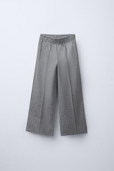 PINSTRIPED TROUSERS - Grey marl by Zara - Image 0