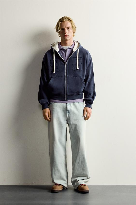 RELAXED FIT KIROL-JERTSEA KONTRASTE ETA ADABAKIEKIN - Urdin iluna, Zara-rena - Irudia 0