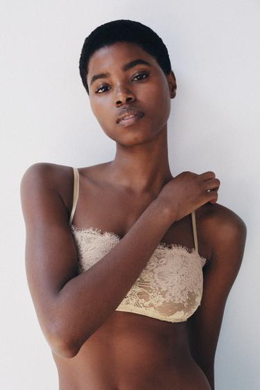 LACE BANDEAU BRA — Ecru 2