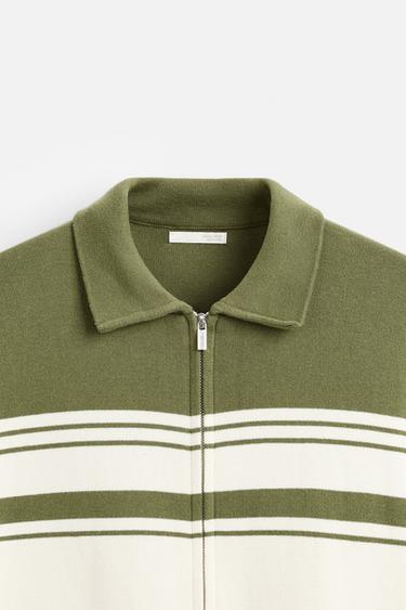 Veste zippée en maille - VERT de Zara - Image 8