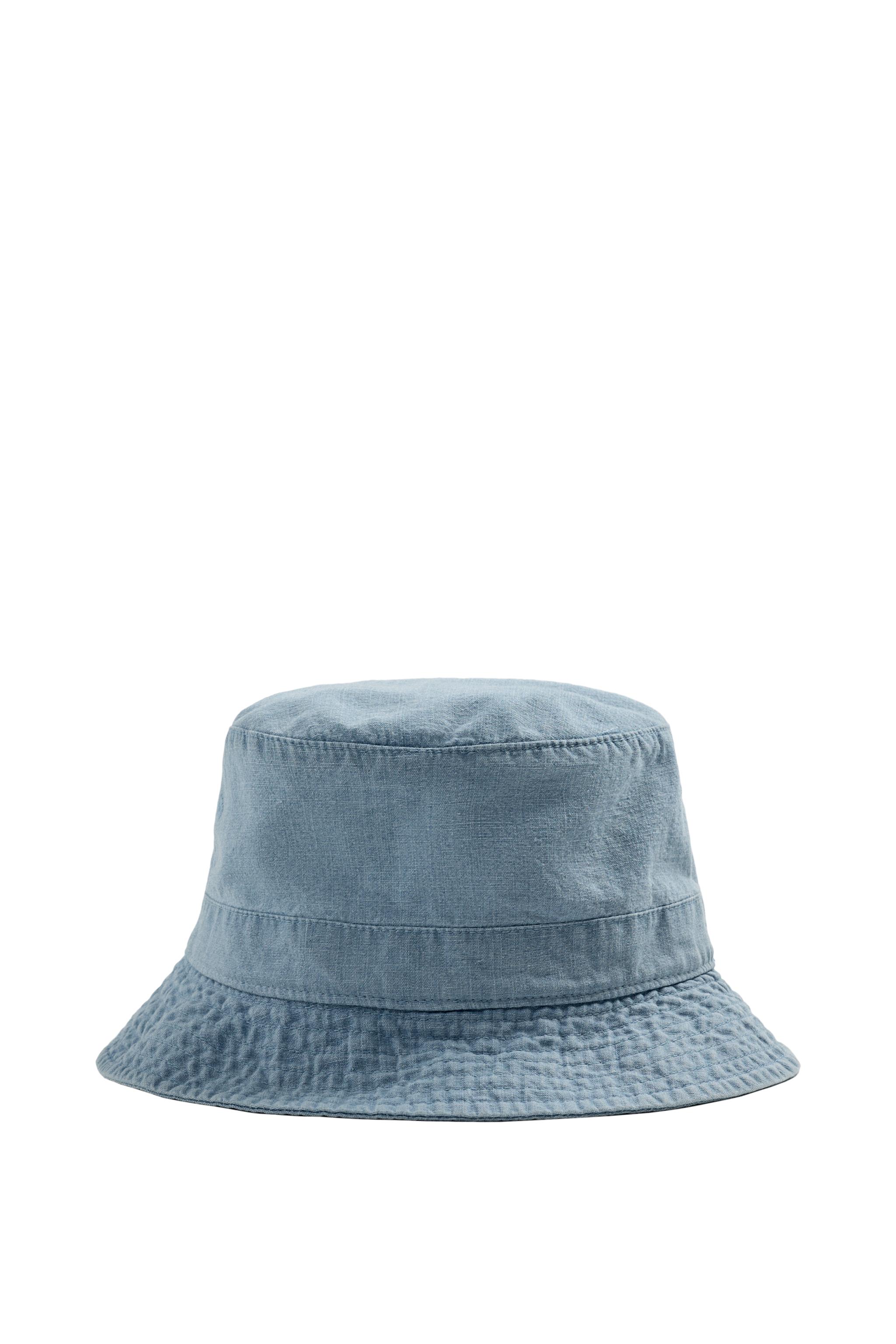 COTTON CHAMBRAY BUCKET HAT - Light blue | ZARA India
