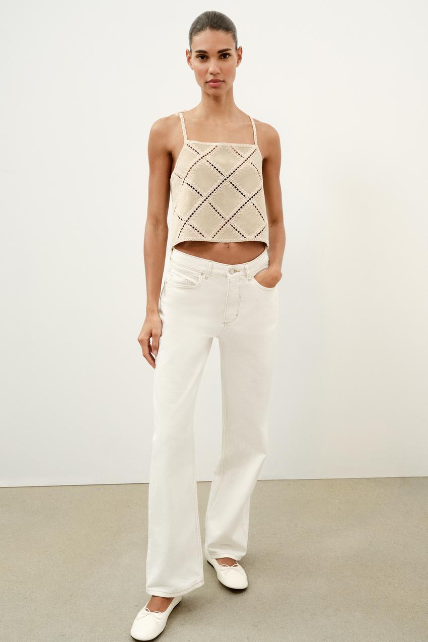 ZARA PATCHWORK STRAPPY TOP