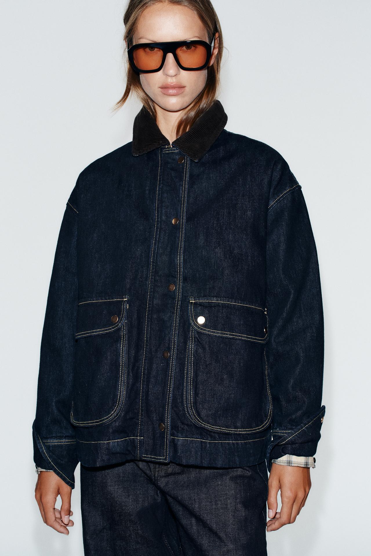 Z1975 DENIM JACKET WITH CORDUROY COLLAR — Blue