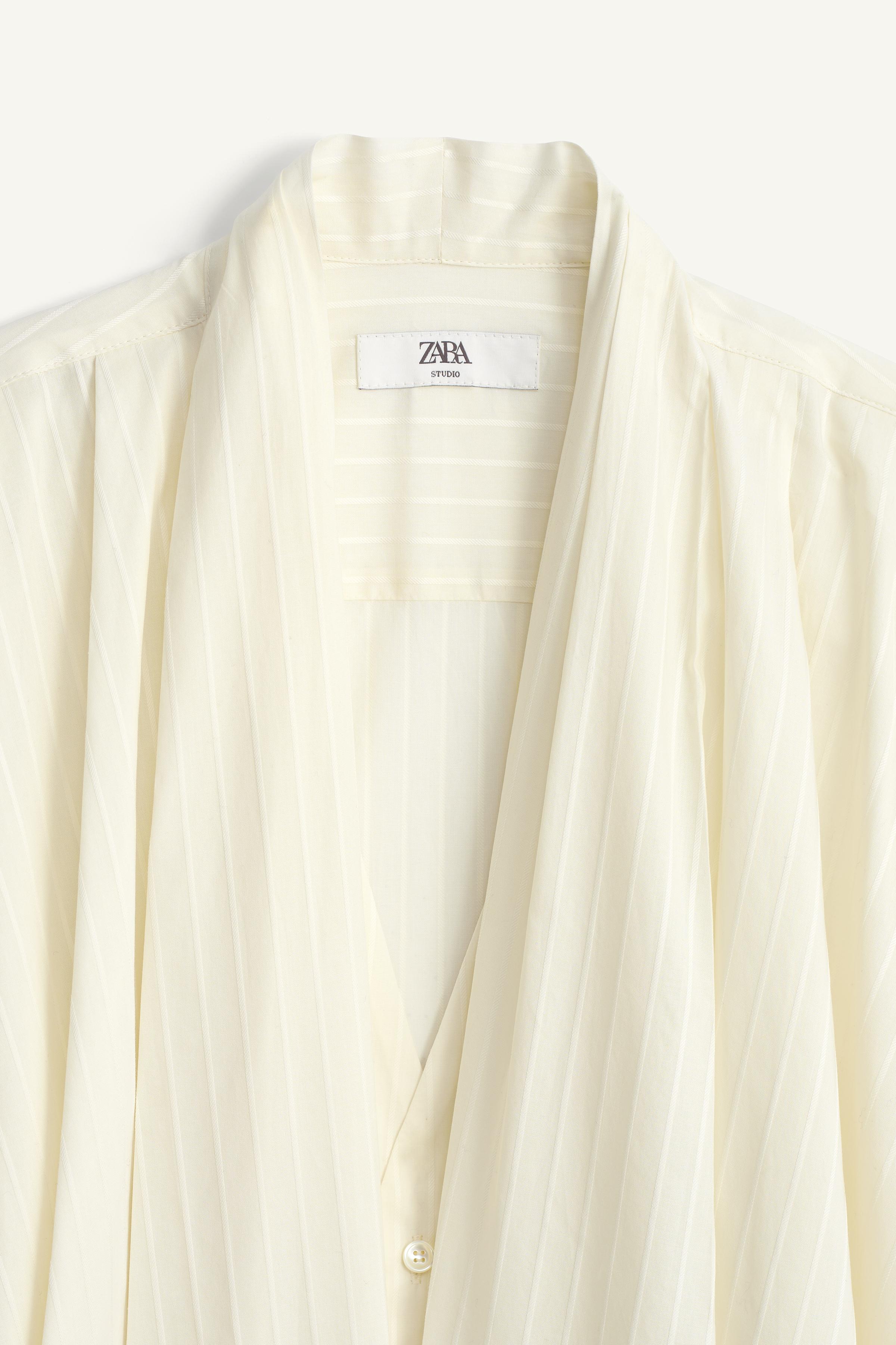 STRIPED JACQUARD KIMONO SHIRT