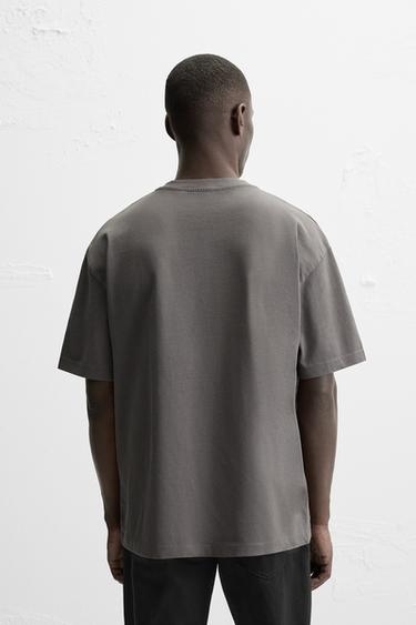 BASIC HEAVYWEIGHT T-SHIRT - Anthracite grey by Zara - Image 2