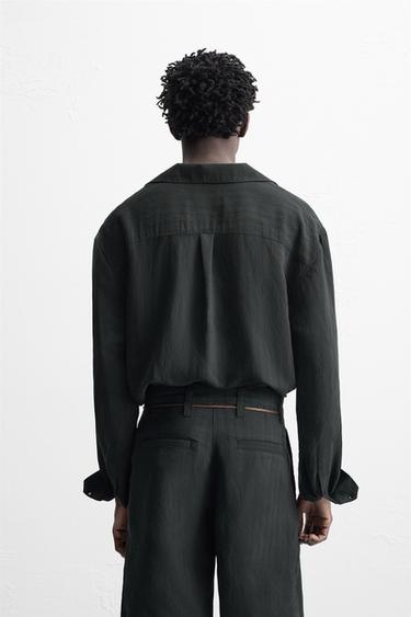CHEMISE JACQUARD RAYURES - Noir de Zara - Image 2
