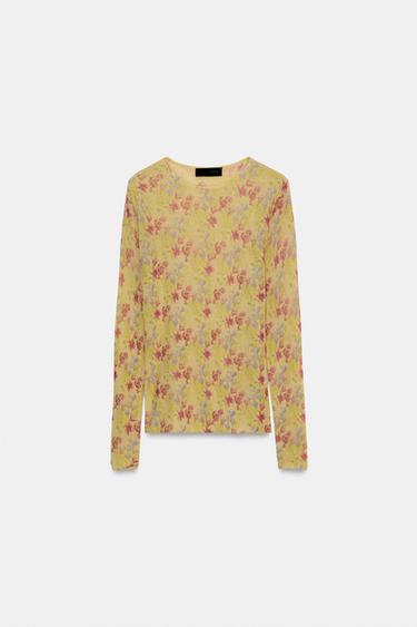 TOP EN MAILLE À IMPRIMÉ FLORAL - Multicolore de Zara