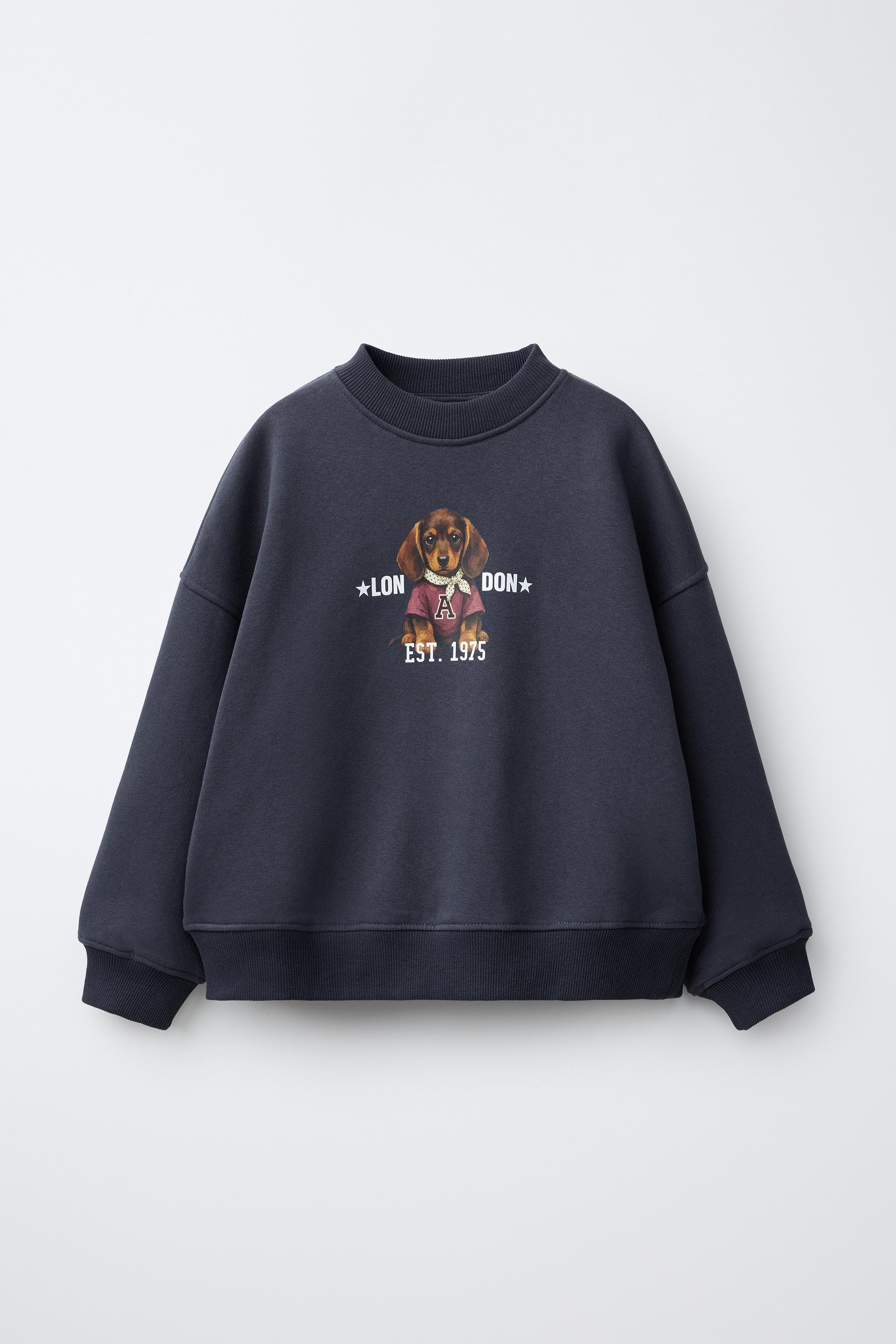 DOG PRINT SWEATSHIRT — Blue