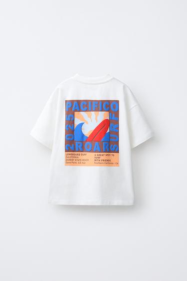 SURF PRINT T-SHIRT - White by Zara - Image 1