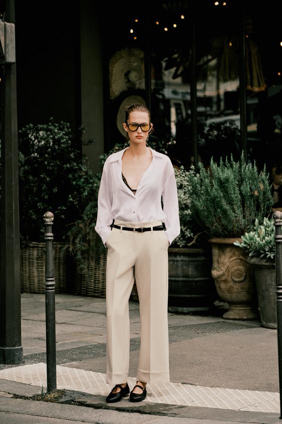 BELTED CUFFED HEM PANTS from Zara - $69.90