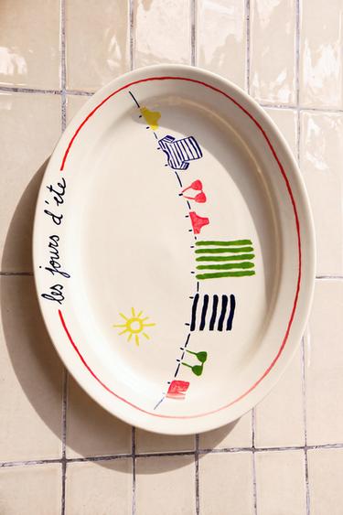 Zara SUMMER STONEWARE SERVING DISH | DIEGO NINE - Red