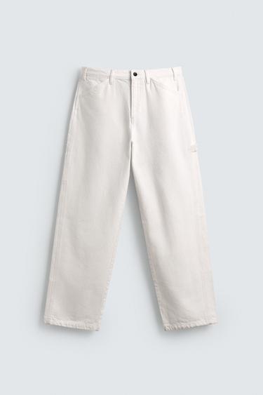AARON LEVINE X ZARA CARPENTER POCKET TROUSERS - White by Zara