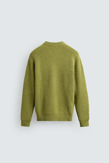 JERSEY ESTRCUTURA CANALÉ - Verde claro de Zara
