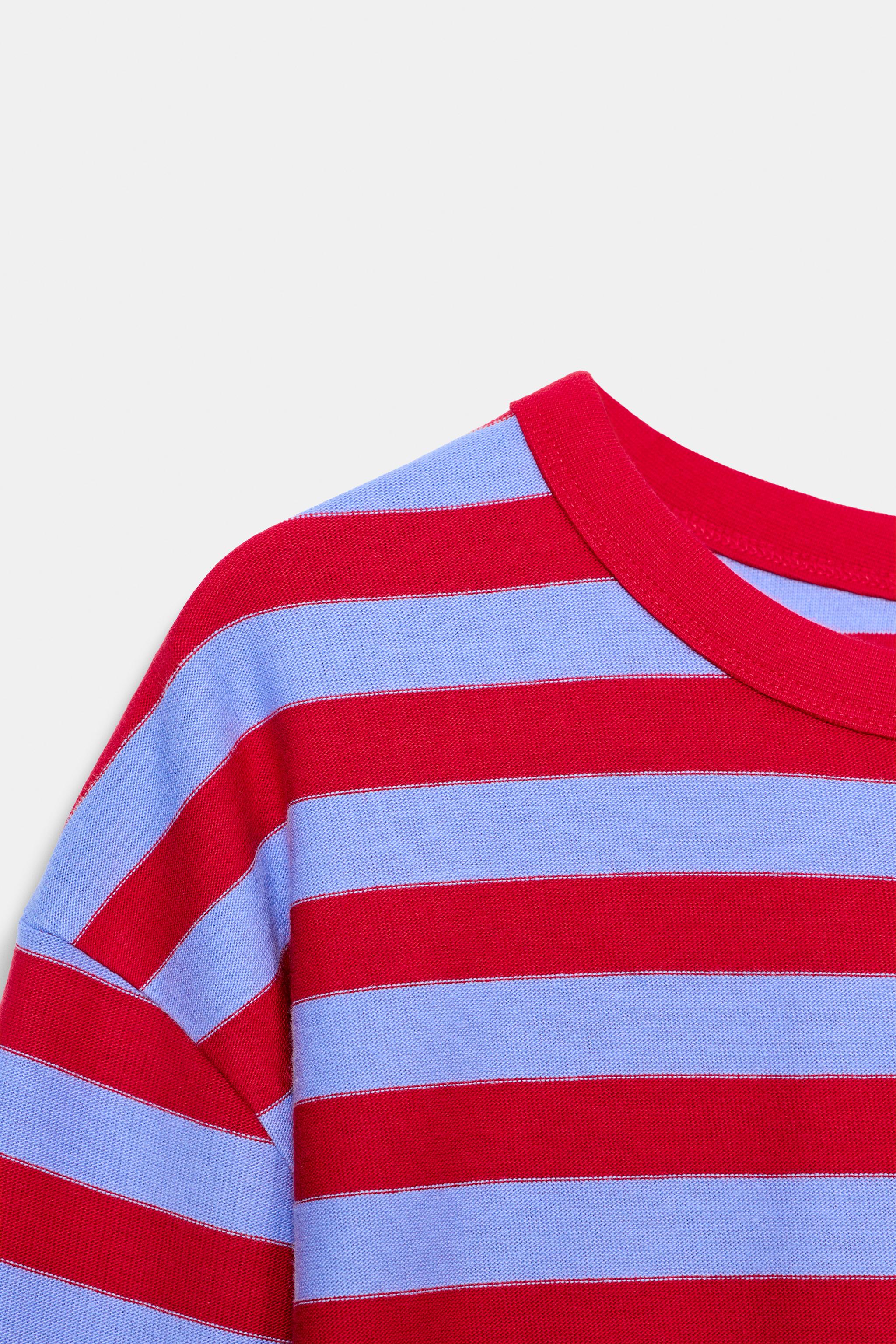 Женские футболки Zara STRIPED CREW NECK T-SHIRT — фото 10