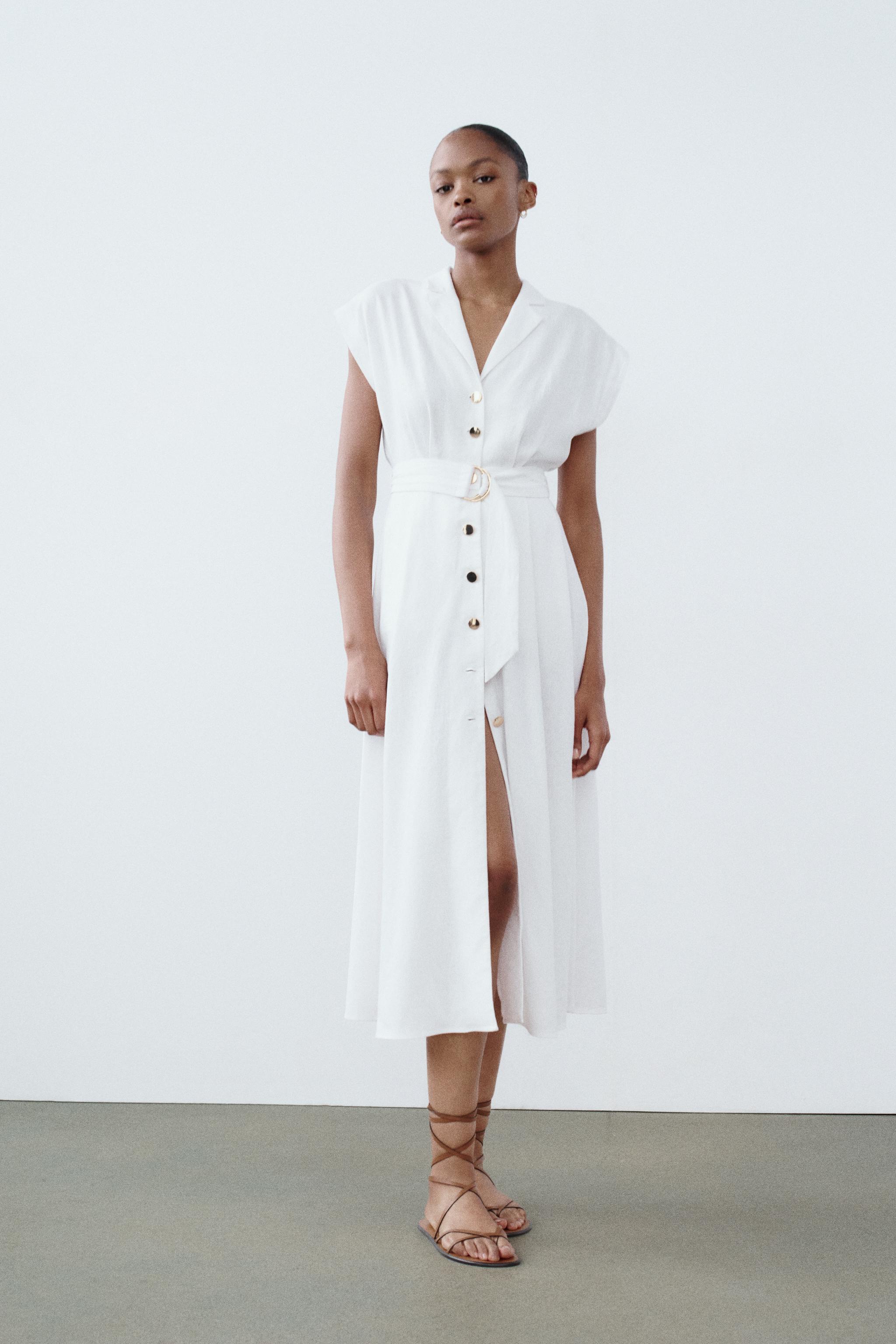 BELTED SHIRTDRESS - White | ZARA United States