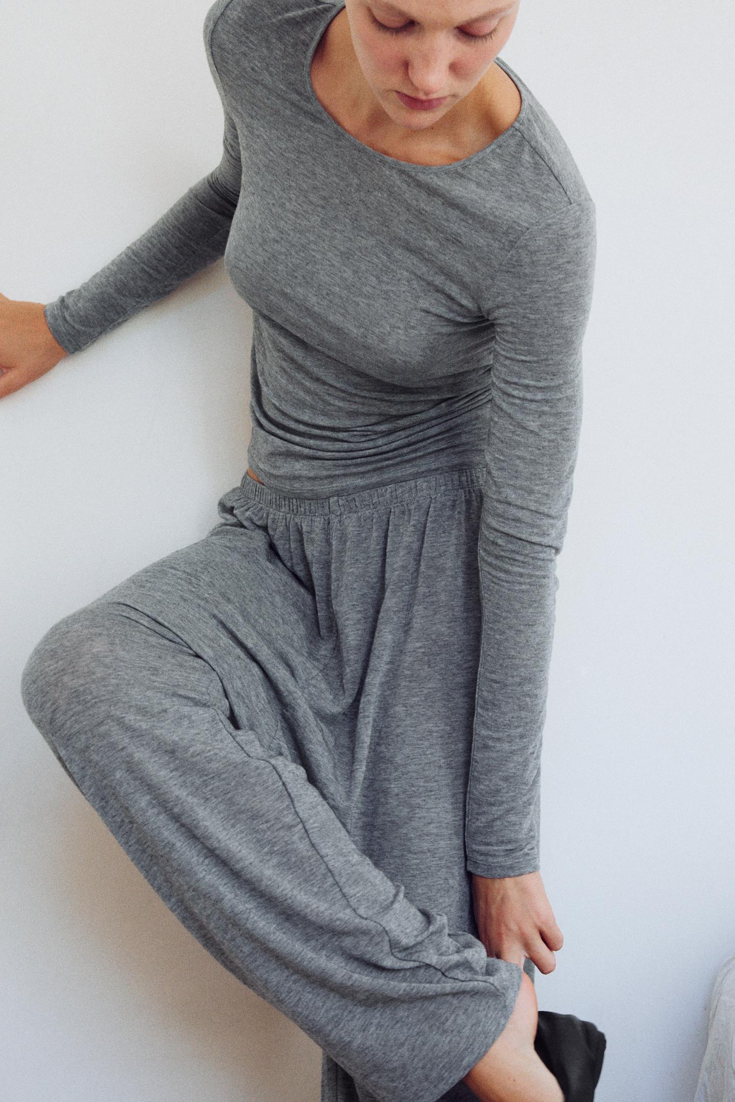 Женская футболка Zara Plain Wool-Blend Knit, цвет: Серый — фото 6