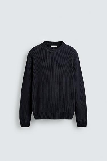 PURL KNIT JUMPER - Navy blue by Zara