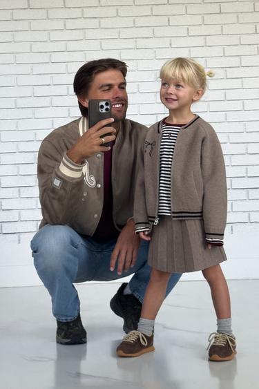Zara KNIT BOMBER JACKET - Brown / Taupe