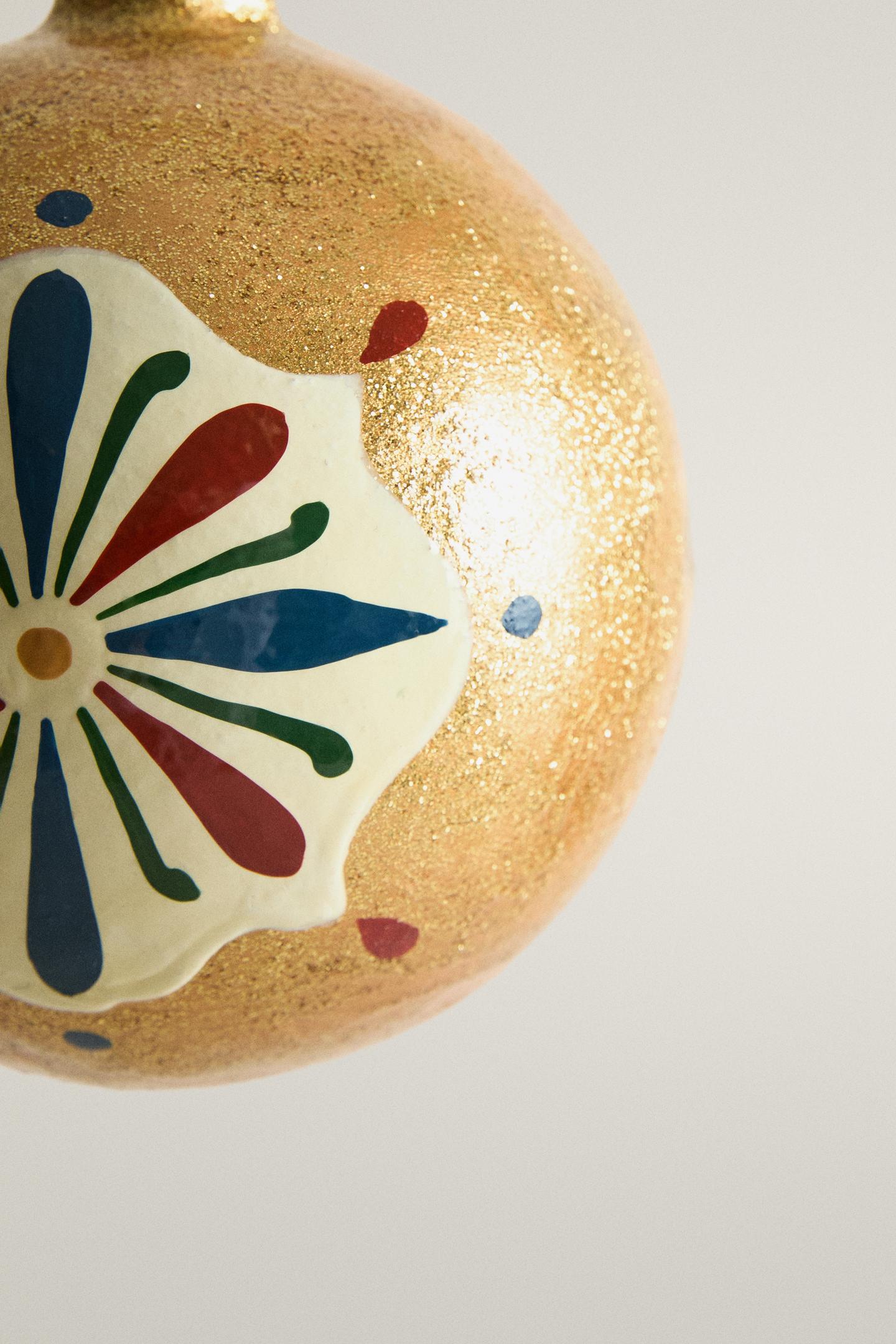 Ёлочные украшения Zara Floral Bauble Christmas Ornament, цвет: Золотой — фото 3