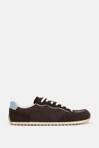 Zara COMBINATION BAREFOOT SNEAKERS - Brown