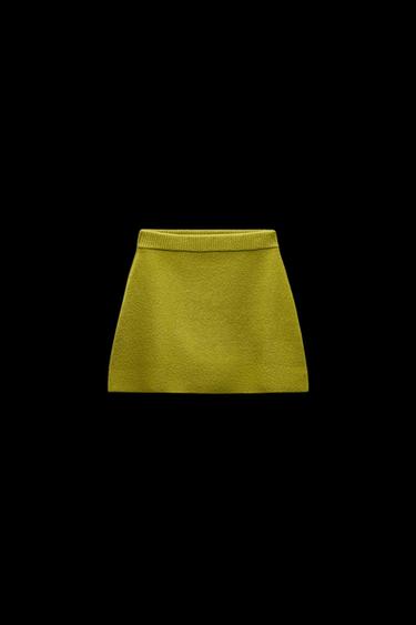 Zara BASIC KNIT MINI SKIRT - Light green - Image 0