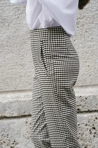 HIGH-WAIST TROUSERS - Black / White by Zara