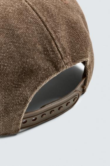 CONTRAST EMBROIDERY CAP - Brown by Zara - Image 3