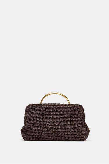 BRAIDED CLUTCH BAG - Chocolate by Zara - Image 0